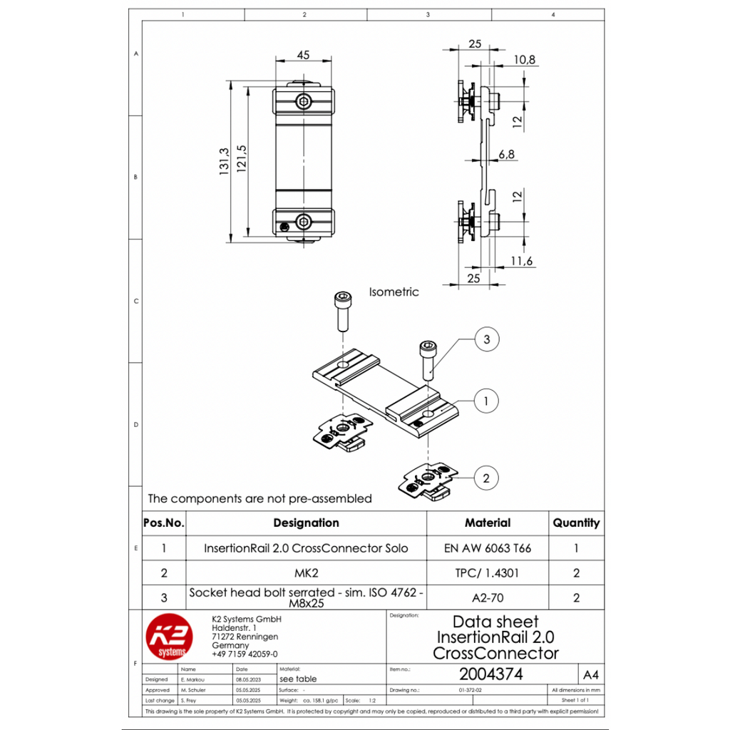 CrossConnector 2.0 Set – Aluminium EN-AW 6060 T66 / Edelstahl A2-70