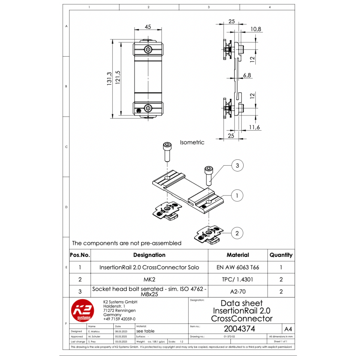 CrossConnector 2.0 Set – Aluminium EN-AW 6060 T66 / Edelstahl A2-70