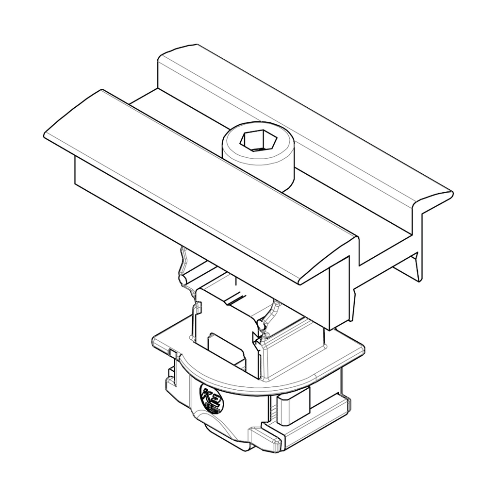 K2 Fassaden MC Clamp – schwarz eloxiert, für Rahmenhöhen 25–40 mm