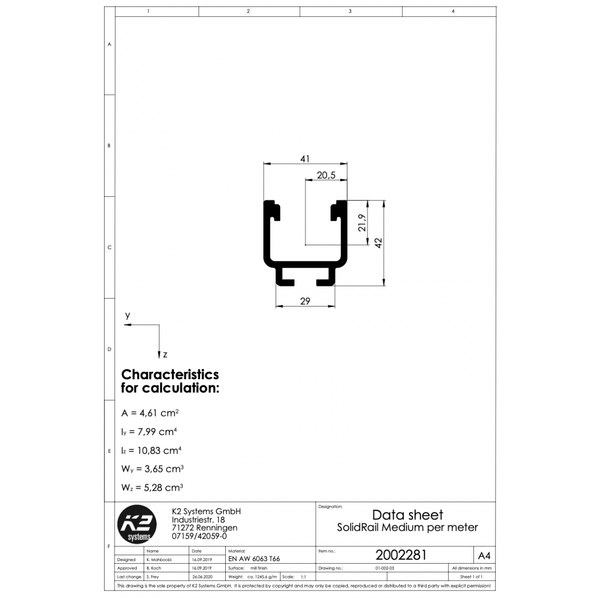 Montageschiene 4,80 m – Aluminium EN AW-6063 T66