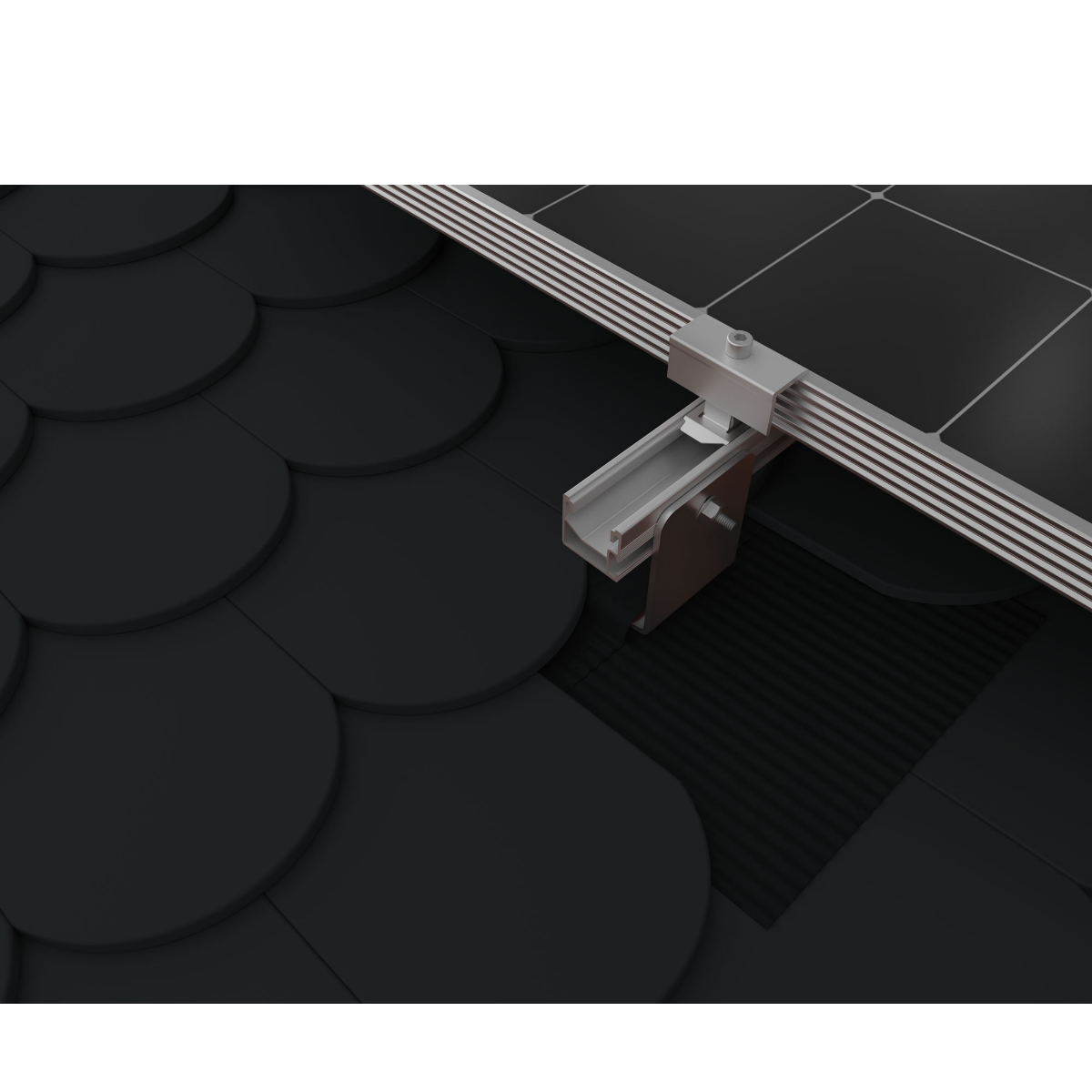 Metallabdeckung mit Butylstreifen – für SingleHook FLA bei Biberschwanzziegeln (Aluminium EN-AW-1200, Anthrazit)