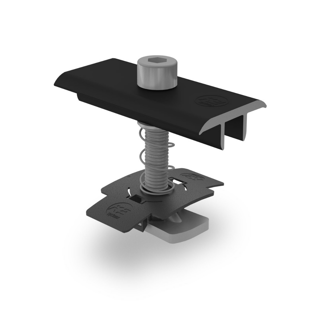 Modulmittelklemmen XS Set – schwarz eloxiert, für Rahmenhöhe 30 mm