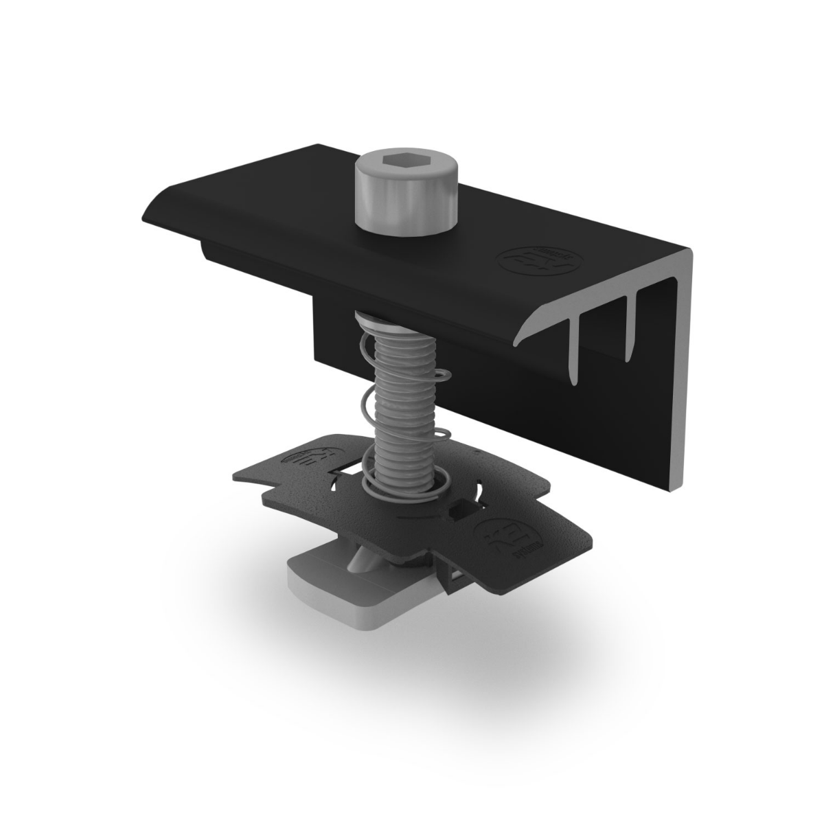 Modulendklemmen Set – schwarz eloxiert, für Rahmenhöhe 30 mm