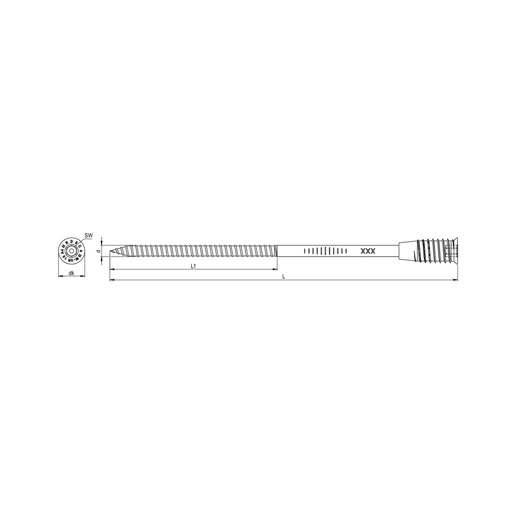 RDS-CA Distanzdübelschraube 10,0 × 250 mm – Edelstahl A4